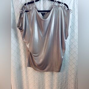 Express Metallic Silver Top